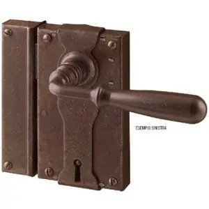 Scelto Dai Clienti Serratura UTENSIL LEGNO modello FS196 destro entrata 35mm completa di chiave cifrata con abbinata maniglia 031 per serramento in ferro ruggine