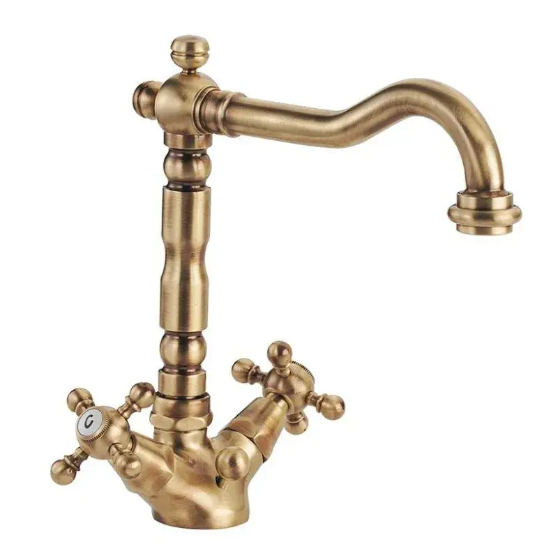 Occasione Zweihebel-Waschtischarmatur mit verstellbarem Auslauf in Bronzefarbe Porta&Bini Old Fashion 62510BR