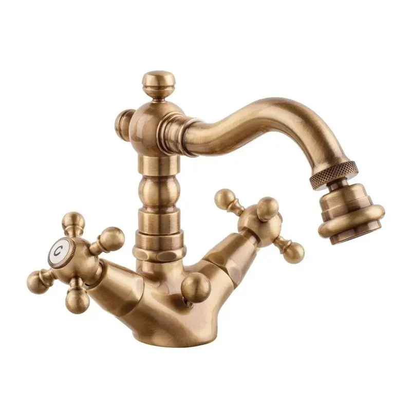 Einloch-Bidetarmatur mit zwei Griffen in Bronzefarbe Porta & Bini Old Fashion 62520BR Occasione