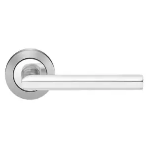 Maniglia KARCHER DESIGN modello PORTO per porta interna su rosetta e bocchetta con nottolino wc in acciaio inox satinato Prezzo Conveniente