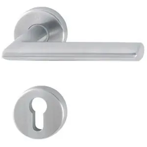 Maniglia HOPPE modello STOCKHOLM per porta interna su rosetta e bocchetta con foro yale in acciaio inox satinato Saldi