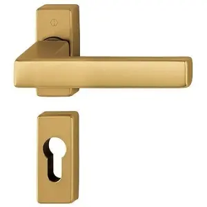 Maniglia HOPPE modello TOULON per porta interna su rosetta e bocchetta ovale con foro yale in alluminio bronzo Subito Disponibile