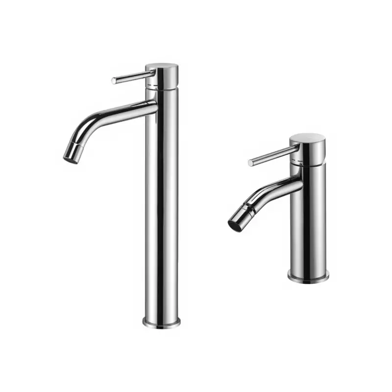 Hohes Waschtisch- und Bidetmischer-Set ohne Ablaufgarnitur in Chromfarbe Paffoni Light KITLIG4CR Ultime Pezzi