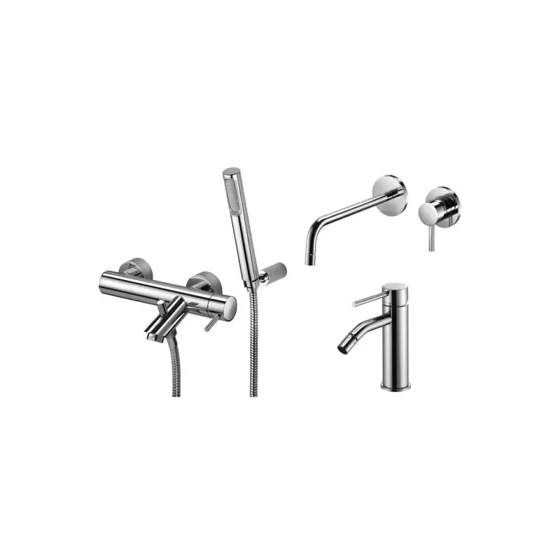 Wandmontierter Waschbeckenmischer, Bidet und chromfarbenes Badewannenset Paffoni Light KITLIG11CR Prezzo Scontato