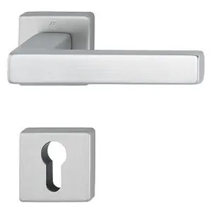 Maniglia HOPPE modello AUSTIN per porta interna su rosetta e bocchetta con foro yale in alluminio aspetto inox opaco Bestseller