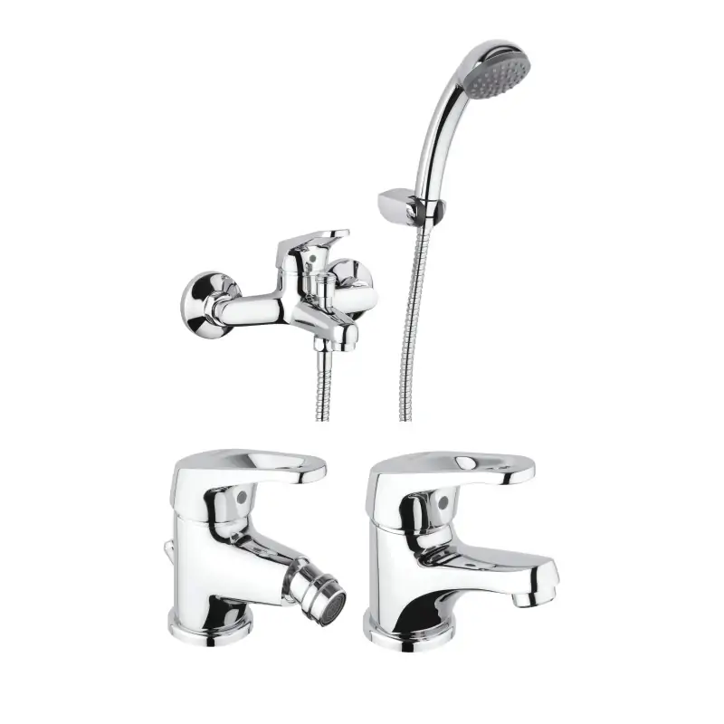 Komplettes Badarmaturenpaket in Chromfarbe Piralla Naomi KITNAOMI4CR Consegna Rapida