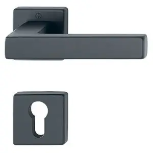 Maniglia HOPPE modello AUSTIN per porta interna su rosetta e bocchetta con foro yale in alluminio nero opaco Promozione Esclusiva