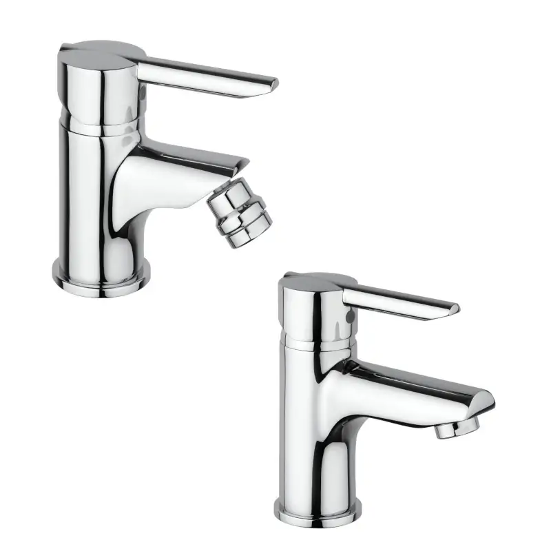 Satz Armaturen für Waschbecken und Keramik-Bidet in Chromfarbe Piralla Serena KITSER2CR Scelto Dai Clienti