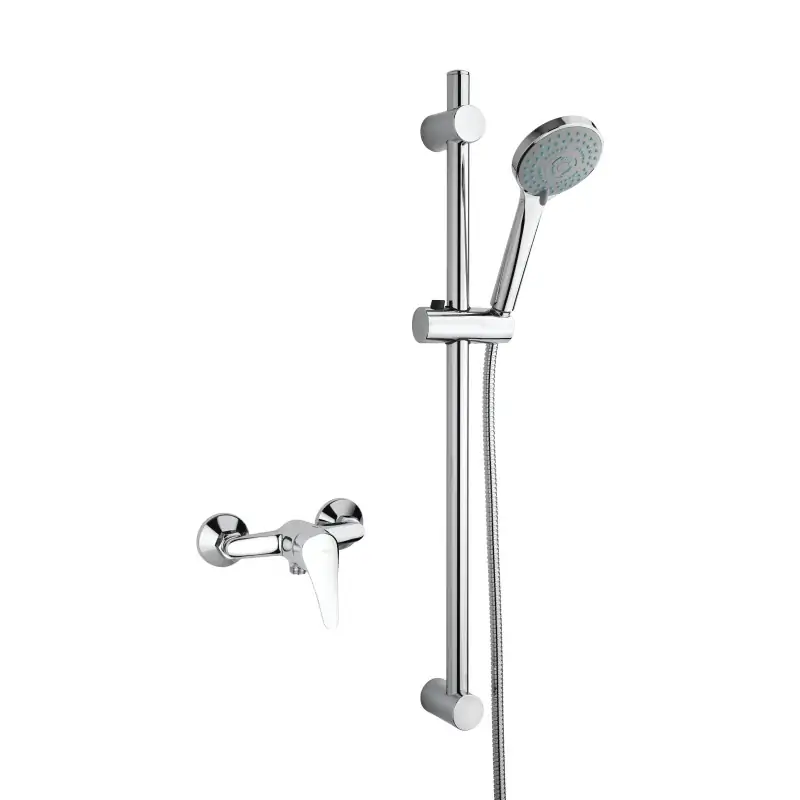 Non Perdere Duschkabinen-Wasserhahnset komplett mit Mischbatterie und Schiebestange Piralla Ariel KITARIEL3CR