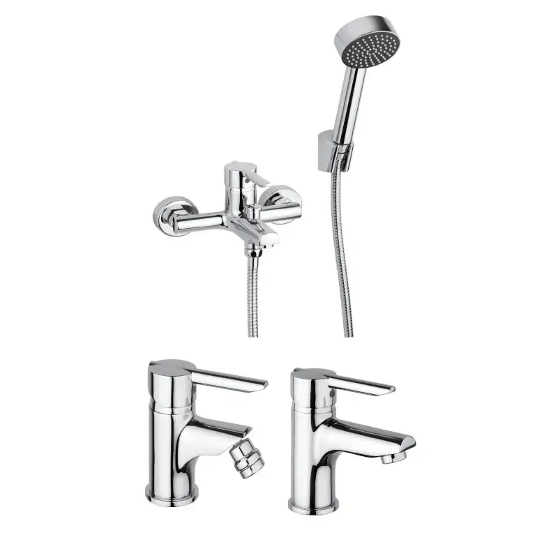Wandmontiertes Waschtisch-, Bidet- und Badewannenarmaturen-Set Piralla Serena KITSER4CR Direttamente Dal Produttore
