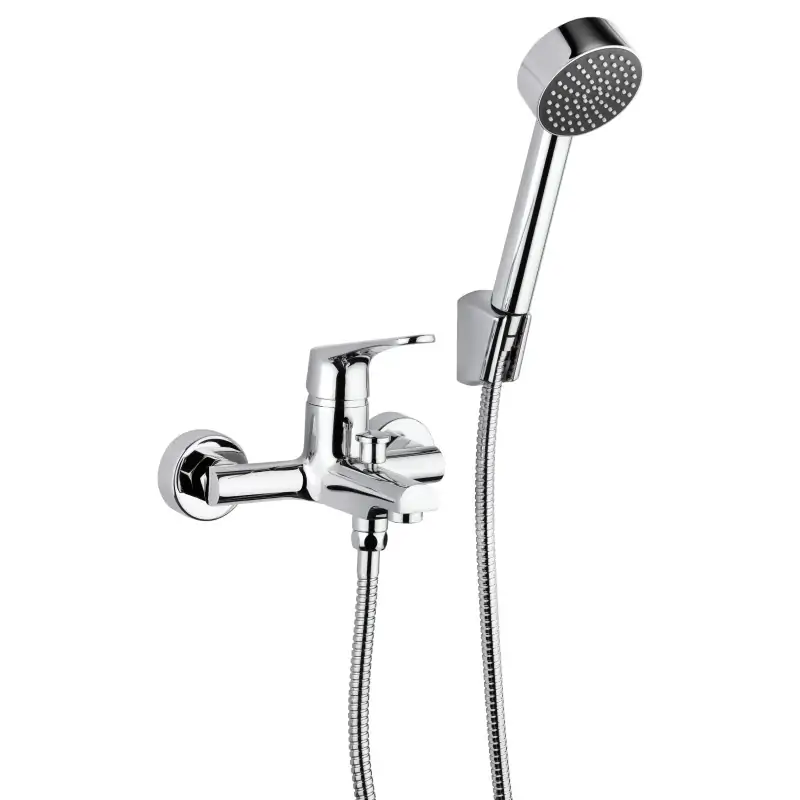 Wandmontierter Badewannenmischer mit Antikalk-Brause und Halterung Piralla Attila 0AT00002A22 Professionale