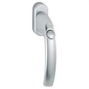 Martellina dk con pulsante HOPPE modello ATLANTA per serramento con rosetta con quadro 35 in alluminio argento Occasione Imperdibile