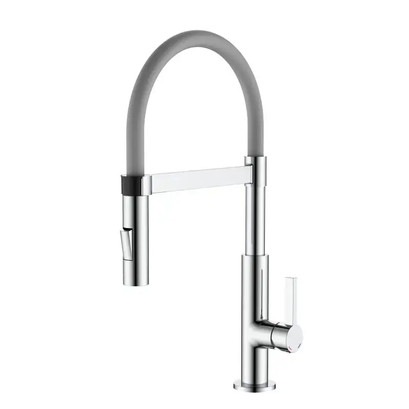 Super Prezzo Küchenspülenmischer mit zwei Düsen in grauer Silikonbrause Pollini acqua design MXCUMC293AG