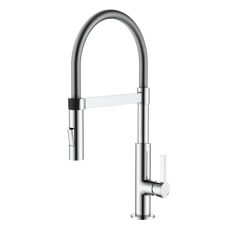Küchenspülmischer mit Feder und Doppelstrahlbrause Pollini MAKY SPRING MXCUMC313CR Offerta Del Giorno