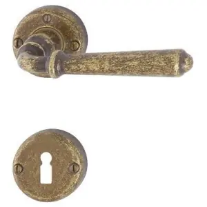 Maniglia HOPPE modello ELBA per porta interna su rosetta e bocchetta con foro normale in ottone bronzato antiqua Prezzo Di Fabbrica