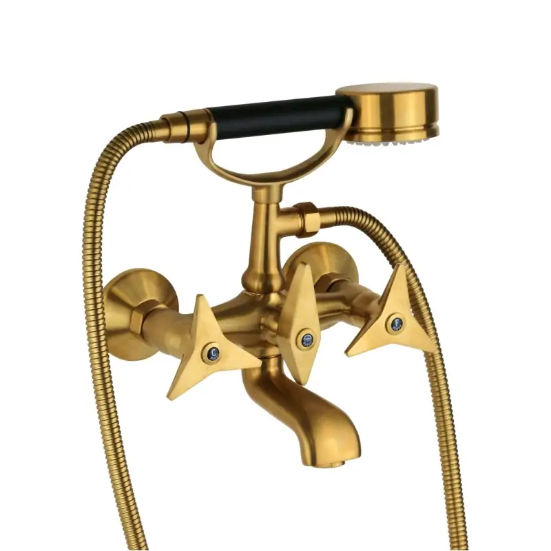 Offerta Speciale Externer Badmischer in der Farbe Messing gebürstet mit Handbrause Mamoli Gio Ponti 1030F214002G