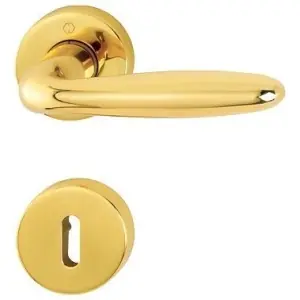 Offerta Limitata Maniglia HOPPE modello VERONA per porta interna su rosetta e bocchetta con foro normale in ottone lucido