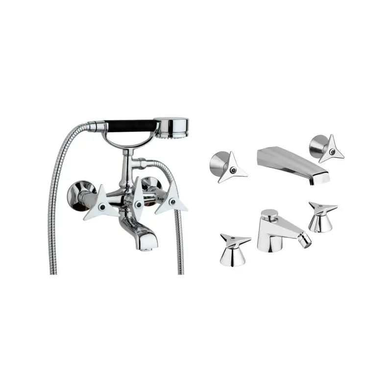 Wandmontiertes Waschbecken- und Bidetmischer-Set mit 3 Löchern und chromfarbener Badewanne Mamoli Gio Ponti KITGIO18 Miglior Prezzo
