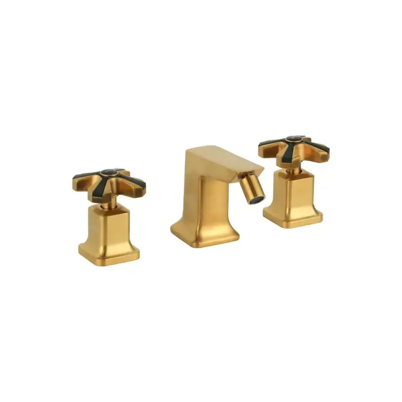 Promozione 3-Loch-Bidetmischer in der Farbe Messing gebürstet mit Click-Clack-Ablaufgarnitur Mamoli 1938 55380000065G