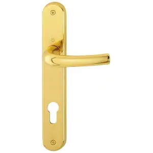 Soddisfatti O Rimborsati Maniglia HOPPE modello TOKYO per porta interna su placca con foro yale in ottone lucido