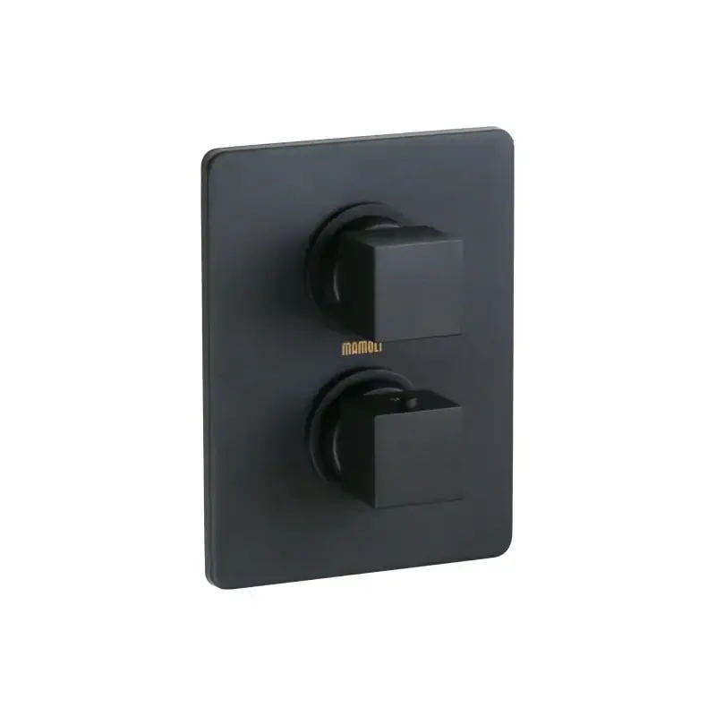 Scelto Dai Clienti Außenteil für 2-Wege-Thermostat-Brausebatterie, quadratisches Modell, mattschwarze Farbe Mamoli Mendini 3248PE00000K