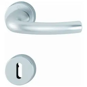 Occasione Imperdibile Maniglia HOPPE modello TOKYO per porta interna su rosetta e bocchetta diametro 45 con foro normale in alluminio argento