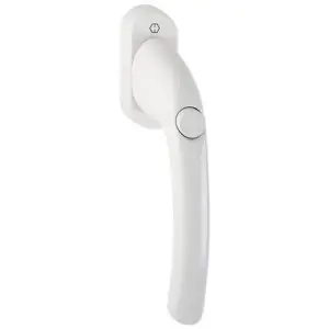 Consegna Rapida Martellina dk con pulsante HOPPE modello TOKYO per serramento con rosetta con quadro 35 in alluminio bianco