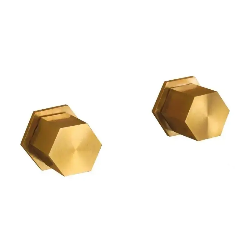 Nuova Collezione Paar eingebaute gerade Wasserhähne aus natürlichem Messing, sechseckig, Modell Mamoli Hexagonal 255500000027