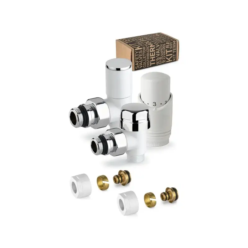 Reso Gratuito Weißer Thermostat-Einrichtungsventilsatz mit Anschluss für Mehrschichtrohr APM 100KB 015 M 16 12