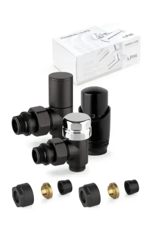 A Buon Prezzo Schwarzer Thermostat-Einrichtungsventilsatz mit Kupferrohranschluss APM 100KNN 015 R 12