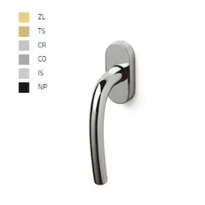 Martellina dk OLIVARI modello TIZIANELLA F per serramento con rosetta con quadro 42 in ottone superoro lucido Promo Stagionale