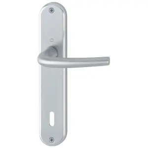 Maniglia HOPPE modello SEATTLE per porta interna su placca con foro normale in alluminio satinato Must-Have