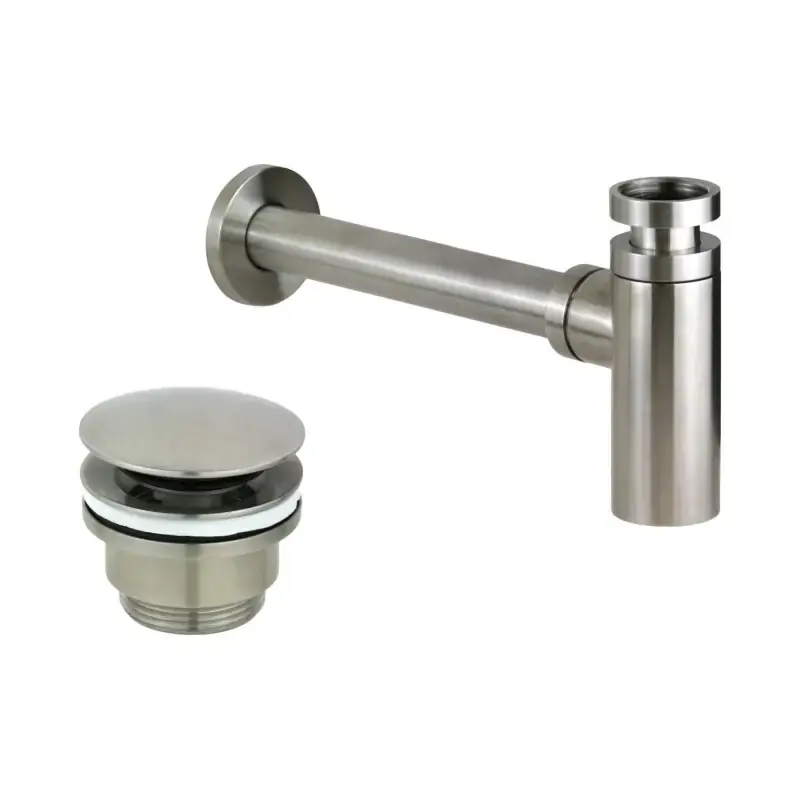 Miglior Prezzo Kompletter Satz Abfluss und Siphon aus AISI 316-Stahl Pollini Jessy Steel KITJESSYSTEEL5