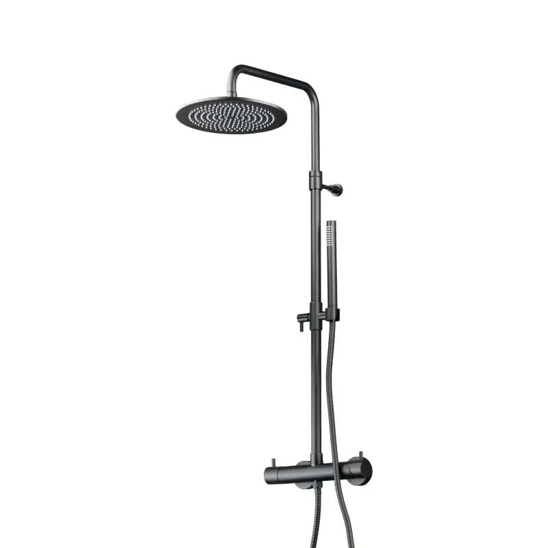 Mechanische Duschsäule, rundes Modell, mattschwarze Farbe Pollini Jessy 40P10264B0NO Pagamento Sicuro