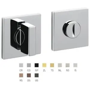 Chiavistello OLIVARI modello SPACE Q per porta interna con nottolino wc basso in ottone cromato opaco Promo Stagionale