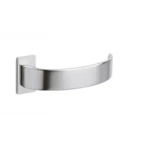 Maniglia OLIVARI modello ARC per porta interna su rosetta e bocchetta bassa ovale con foro normale in ottone cromato opaco Promozione Esclusiva