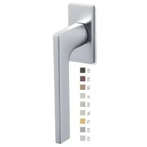 Martellina dk OLIVARI modello LOTUS Q per serramento con rosetta bassa con quadro 42 in ottone superinox satinato Offerta Speciale