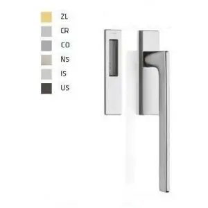 Maniglione alzante scorrevole singolo OLIVARI modello LOTUS Q per serramento su placca e maniglia incasso in ottone superinox satinato Soddisfatti O Rimborsati