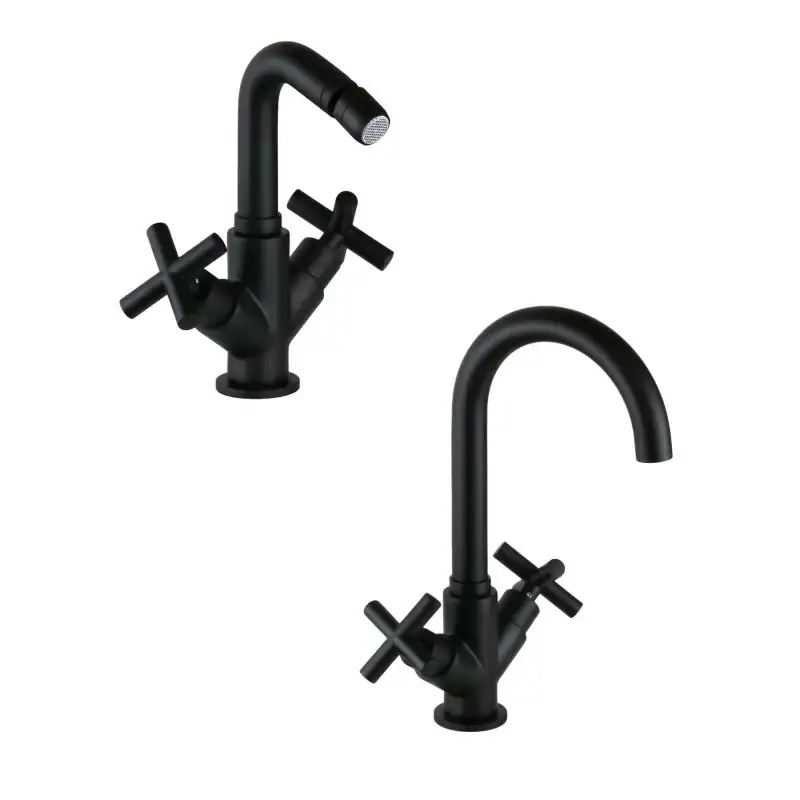 Einloch-Doppelhebel-Wasserhahn-Set in mattschwarzer Farbe Gattoni KITTAOLOS2 Bestseller