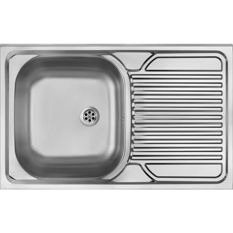 Einzelbecken-Küchenspüle aus Stahl mit Abtropffläche auf der rechten Seite Deante Tango ZM5_011P Prezzo Di Fabbrica