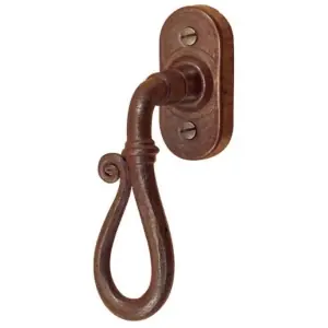 Martellina dk UTENSIL LEGNO modello FM016 per serramento su rosetta con quadro 7 in ferro ruggine Nuova Collezione