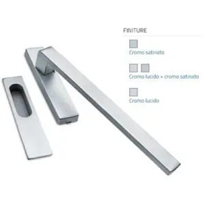 Maniglione alzante scorrevole singolo SICMA modello SHELBY per serramento su placca e maniglia incasso in zircal cromo satinato Economico