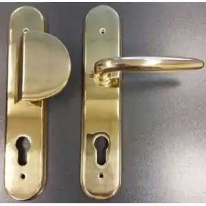 Direttamente Dal Produttore Maniglia BRC modello 328F per portoncino su placca con pomolo 318 sinistro con foro yale in ottone lucido