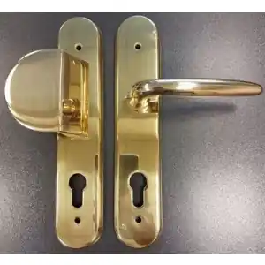 Maniglia BRC modello 328F per portoncino su placca con pomolo 318 destro con foro yale in ottone lucido Prezzo Basso