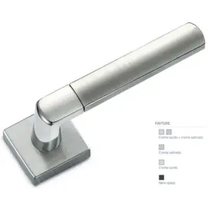 Offerta Maniglia SICMA modello ALICE per porta interna su rosetta e bocchetta quadrata con foro yale in zircal cromo satinato