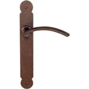 Maniglia UTENSIL LEGNO modello FM365 con molla per porta interna su placca con foro normale in ferro ruggine Occasione Imperdibile