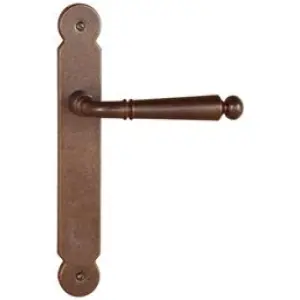 Prezzo Basso Maniglia UTENSIL LEGNO modello FM380 con molla per porta interna su placca con foro normale in ferro ruggine