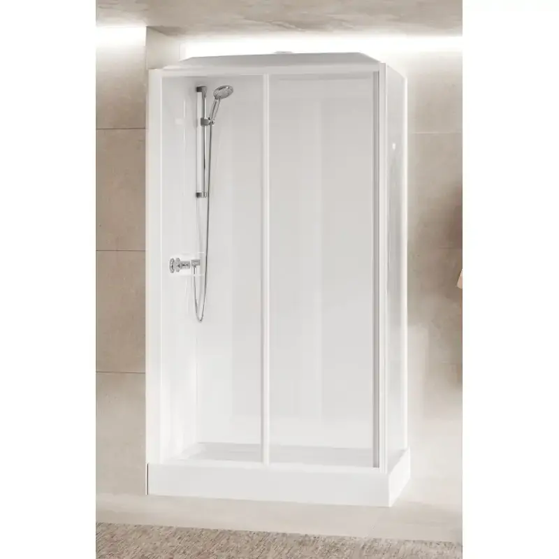Compra Adesso Duschkabine 120 x 80 mit 1 Schiebetür und 1 fester Reihenöffnung Novellini Media Glass 2P MEG2P120MF-1AA