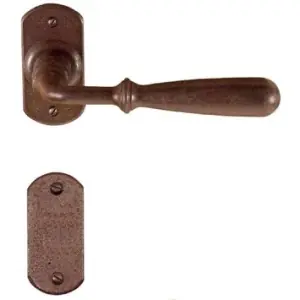 Pagamento Sicuro Maniglia UTENSIL LEGNO modello FM031 stretta per porta interna su su rosetta e bocchetta con foro normale in ferro ruggine