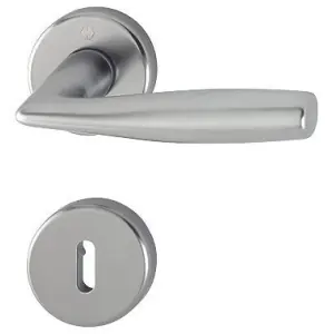 Offerta Del Giorno Maniglia HOPPE modello VITORIA per porta interna su rosetta e bocchetta con foro normale in alluminio titanio